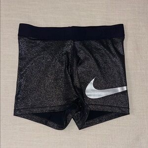 Nike Black and Silver Sparkle Shorts